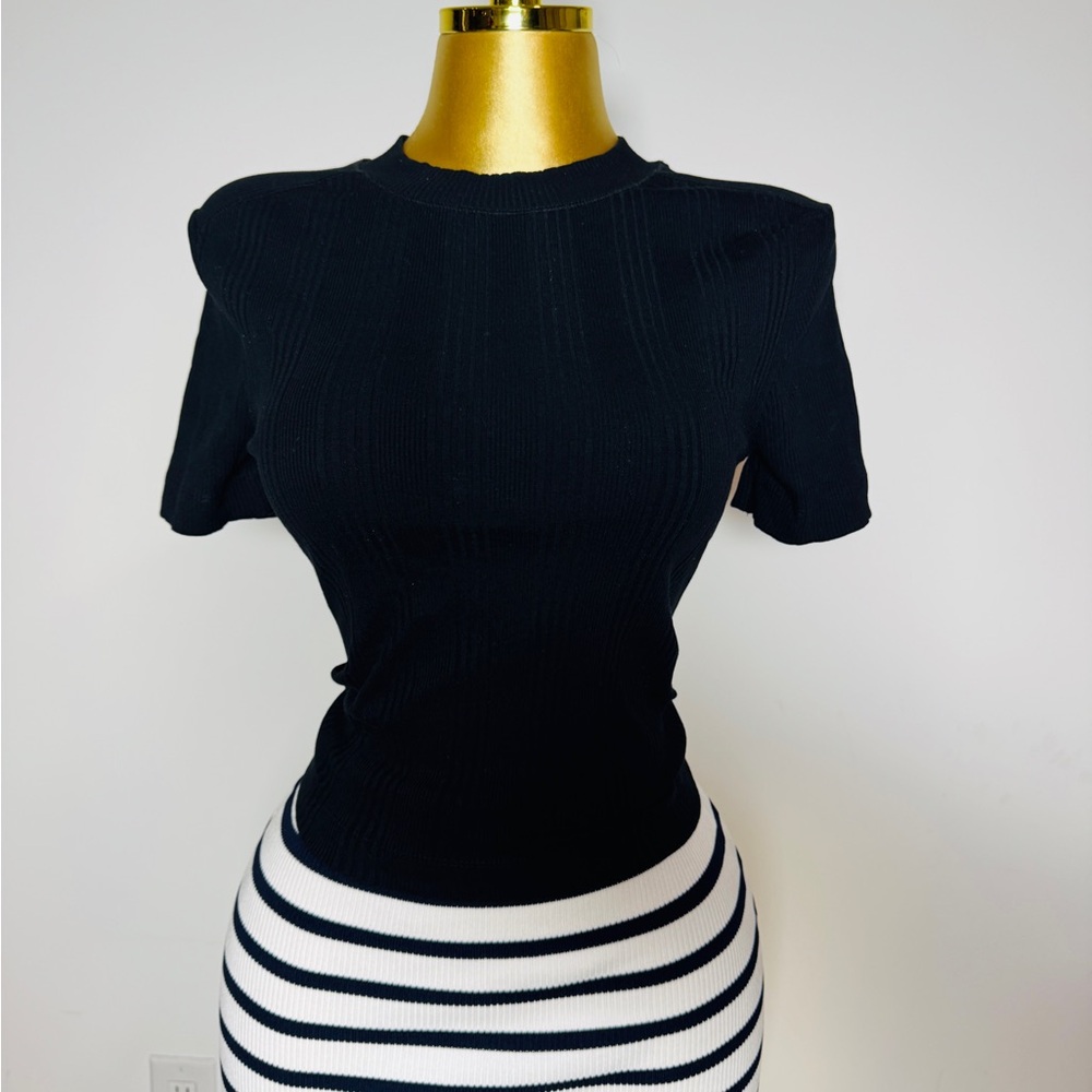Zara Black Fitted Short Sleeve Tee